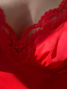 Red Embroidered Slip