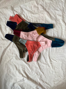 3-Pack of Prairie Velvet Colour Blocked Thongs